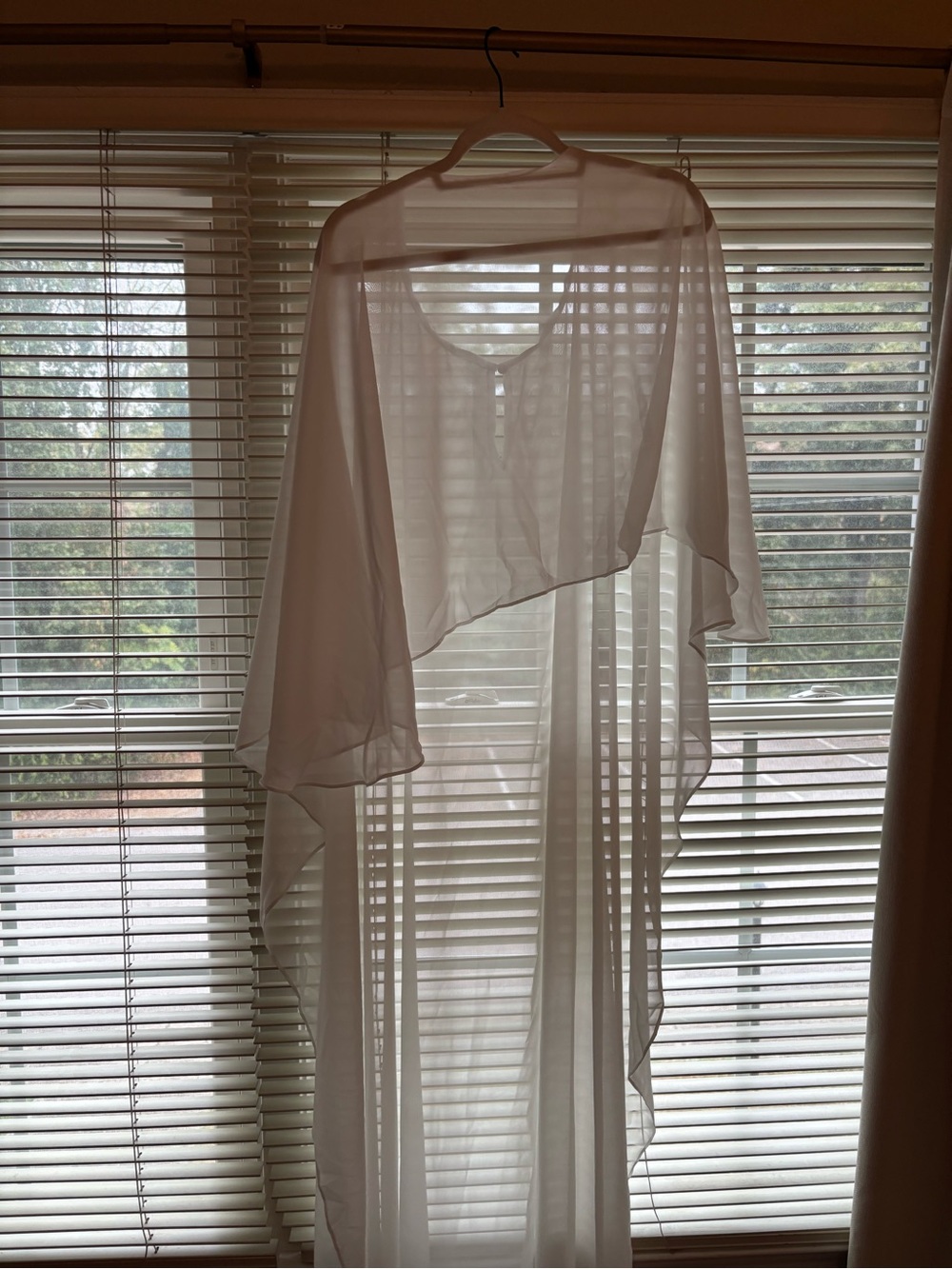 Sheer White Draped Window Panel - Lightweight Home Accent